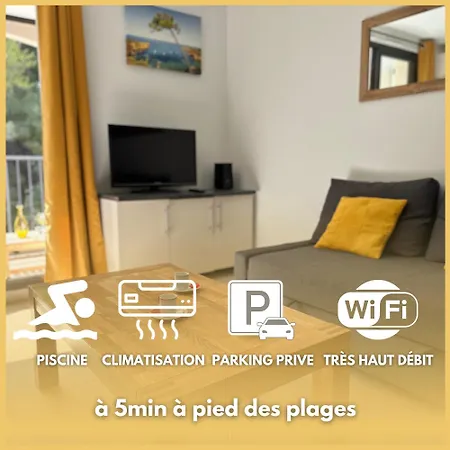 Appartement Balthachille - T2 Plages Et - Clim - Parking - Wifi Tres Debit *